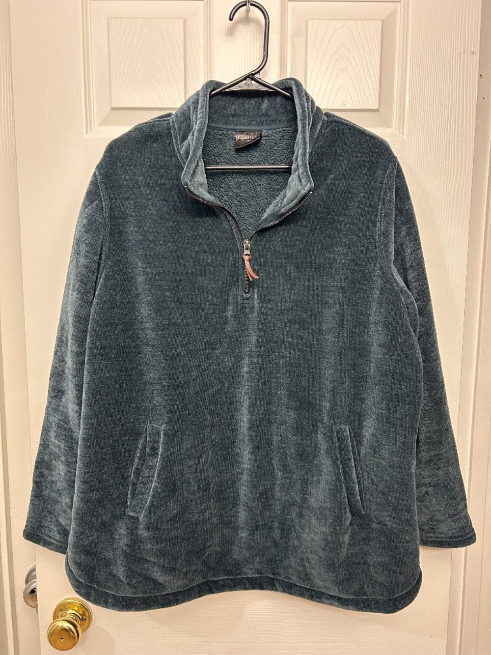 Blue Thermal Quarter Zip Pullover